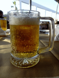 Beer at the Nisos Restaurant at the Blue Lagoon Resort
