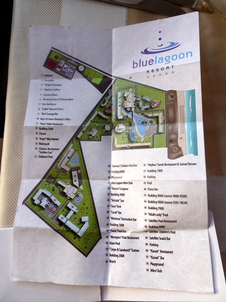 Map of the Blue Lagoon Resort