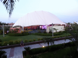 The Entertainment Tent at the Blue Lagoon Resort, at sunset