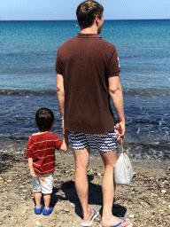 Tim and Max on the beach of the Blue Lagoon Resort