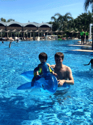 Tim and Max in the Main Pool at the Blue Lagoon Resort