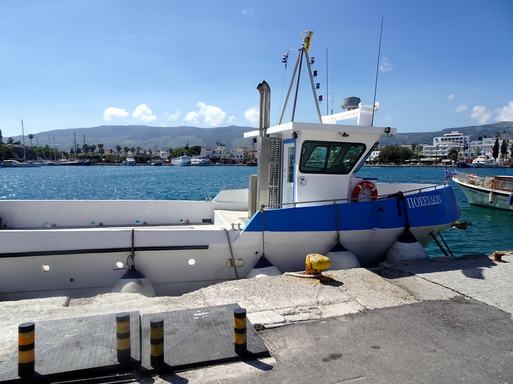 Boat at the northwest side of the Limenas Ko harbour