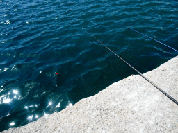 Fishing poles at the northwest side of the Limenas Ko harbour