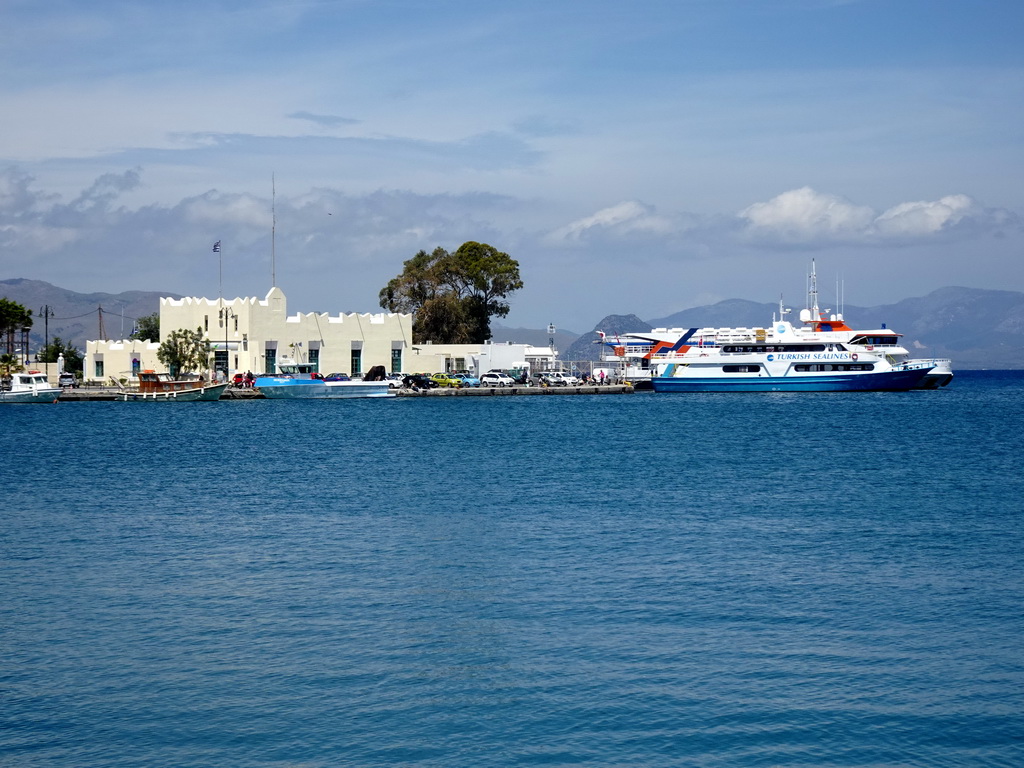 Boats in the Limenas Ko harbour, viewed from the Akti Kountouriotou street