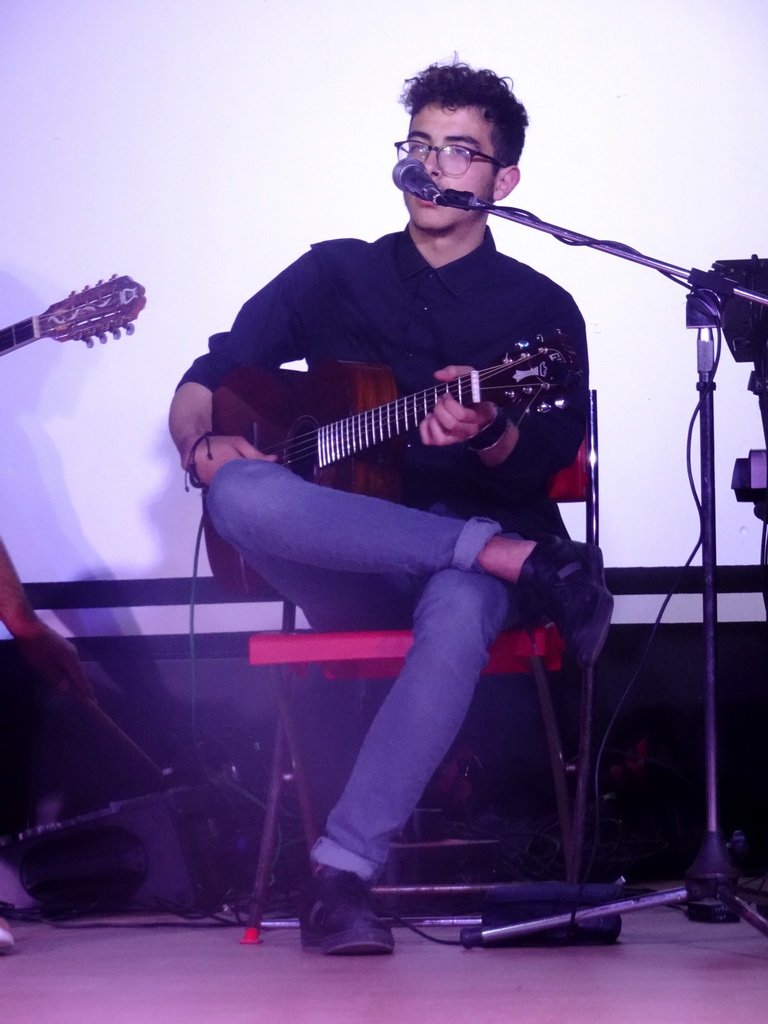 Musician at the Greek Music show at the Entertainment Tent at the Blue Lagoon Resort