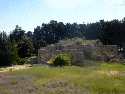 Ruins of the Roman Baths at the lower level of the Asclepeion, viewed from the Second Terrace