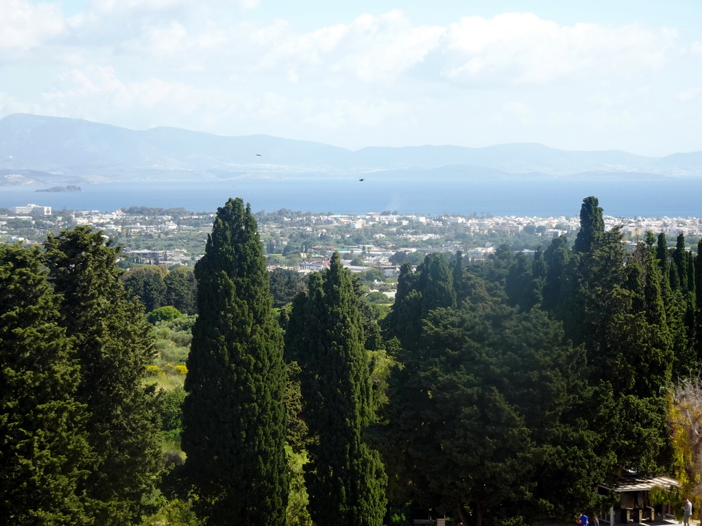 Kos Town, the Aegean Sea and the Bodrum Peninsula in Turkey, viewed from the Third Terrace of the Asclepeion