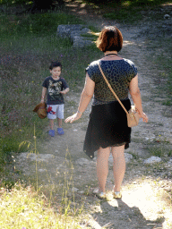 Miaomiao and Max on the path on the east side of the Asclepeion