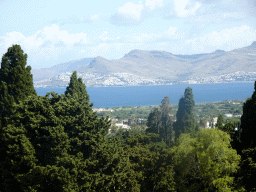 The northeast side of the island, the Aegean Sea and the Bodrum Peninsula in Turkey, viewed from the path on the east side of the Asclepeion