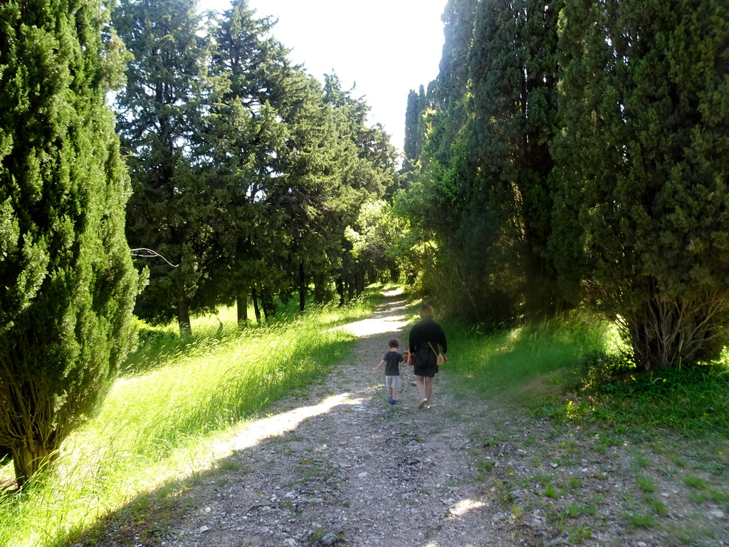 Miaomiao and Max on the path on the east side of the Asclepeion