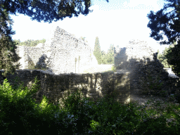 Ruins of the Roman Baths at the lower level of the Asclepeion, viewed from the path on the east side