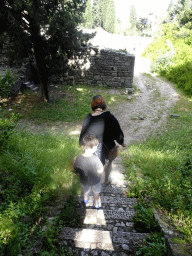 Miaomiao and Max on a staircase on the east side of the Asclepeion