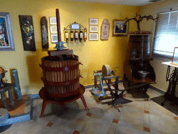 Interior of the showroom of the Triantafyllopoulos Winery