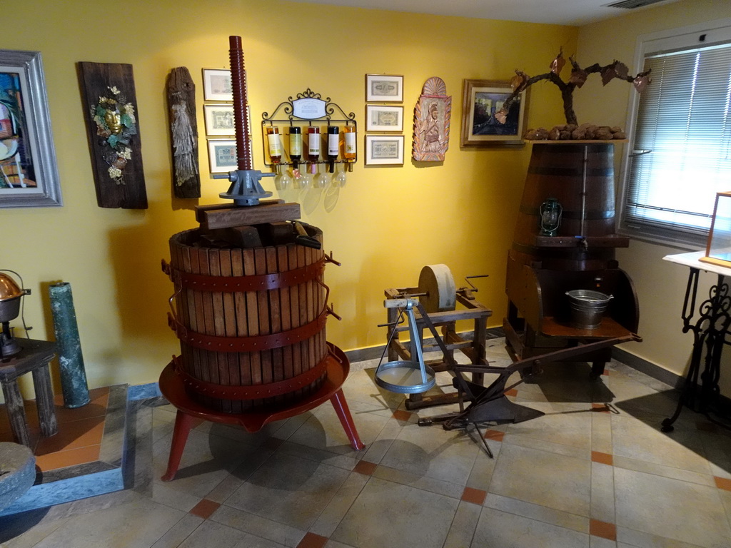 Interior of the showroom of the Triantafyllopoulos Winery