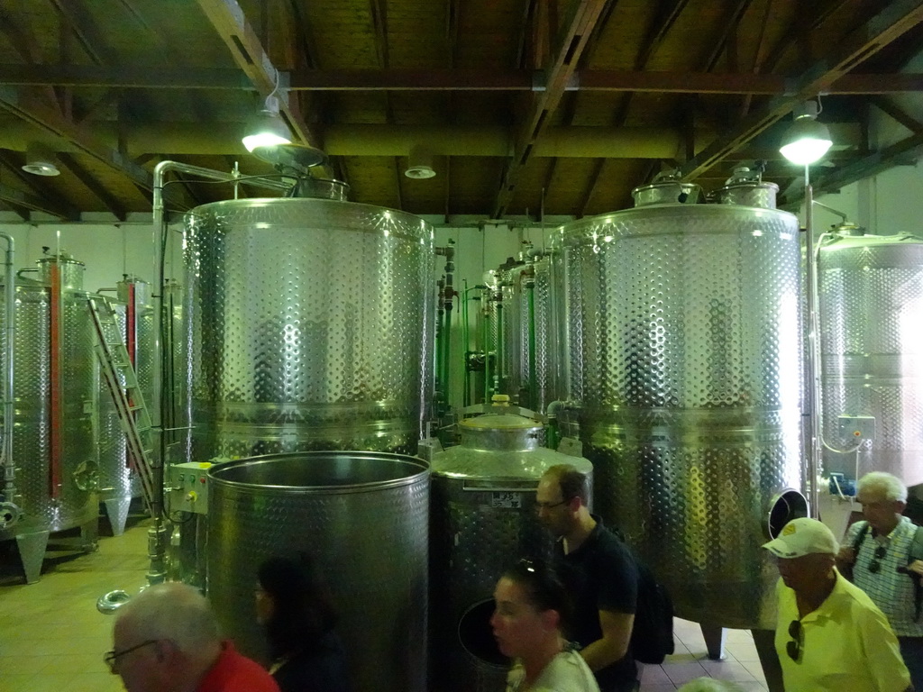 Fermentation tanks at the Triantafyllopoulos Winery