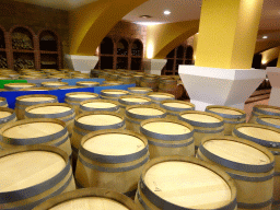 Wine barrels at the Triantafyllopoulos Winery
