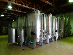 Fermentation tanks at the Triantafyllopoulos Winery