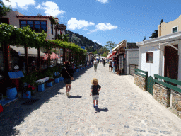 Miaomiao and Max at the main street of the town of Zia