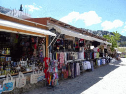 Souvenir shops at the main street of the town of Zia