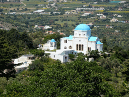 The Holy Church of the Birth of the Virgin Mary, viewed from the viewing point at the north side of the town of Zia