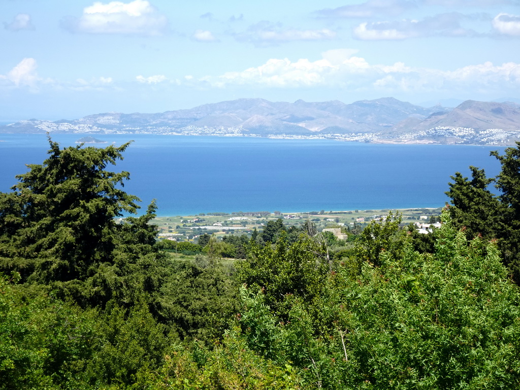 The northeast side of the island, the Aegean Sea and the Bodrum Peninsula in Turkey, viewed from the viewing point at the north side of the town of Zia