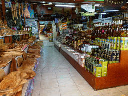 Interior of a souvenir shop at the main street of the town of Zia
