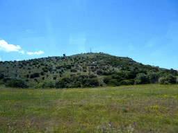 Hill alongside the Miniera Asfendiou street, viewed from the tour bus