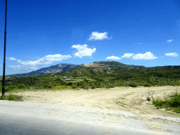 Mount Dikeos, viewed from the tour bus on the Eparchiakis Odou Ko-Kefalou street