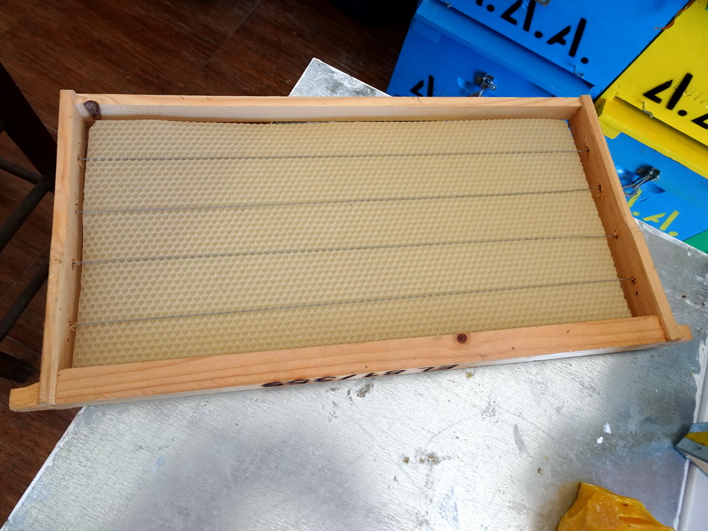 Empty beehive drawer at the Melissa Honey Farm at the east side of the town of Kefalos