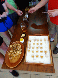 Honey tasting in the shop of the Melissa Honey Farm at the east side of the town of Kefalos