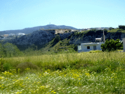 Rocks at the town of Kefalos, viewed from the tour bus