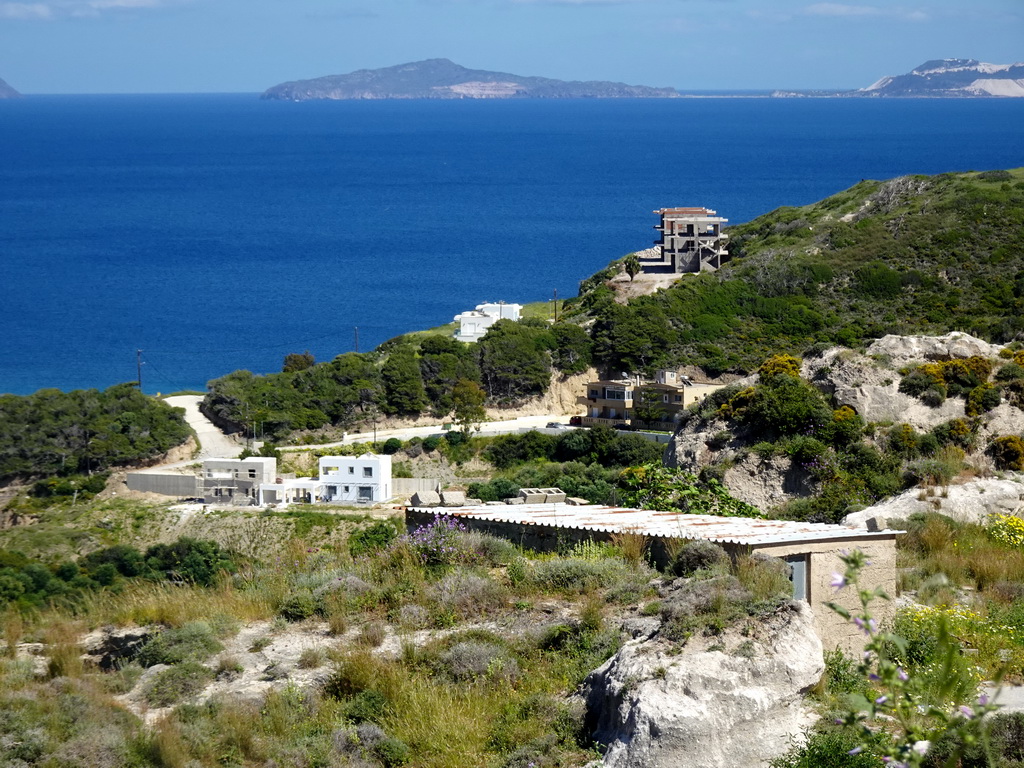 The southwest side of the island, the Aegean Sea and the island of Giali, viewed from the viewing point at the north side of the town of Kefalos