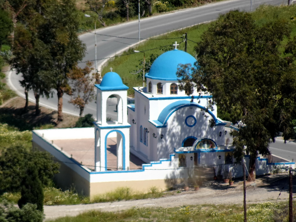 The Church of D. Brahna In Memory at the town of Kefalos, viewed from the viewing point at the north side of town