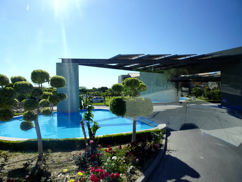 Front of the Astir Odysseus Kos Resort & Spa at the east side of the town of Tigaki, viewed from the tour bus