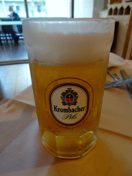 Krombacher beer at the Nisos Restaurant at the Blue Lagoon Resort