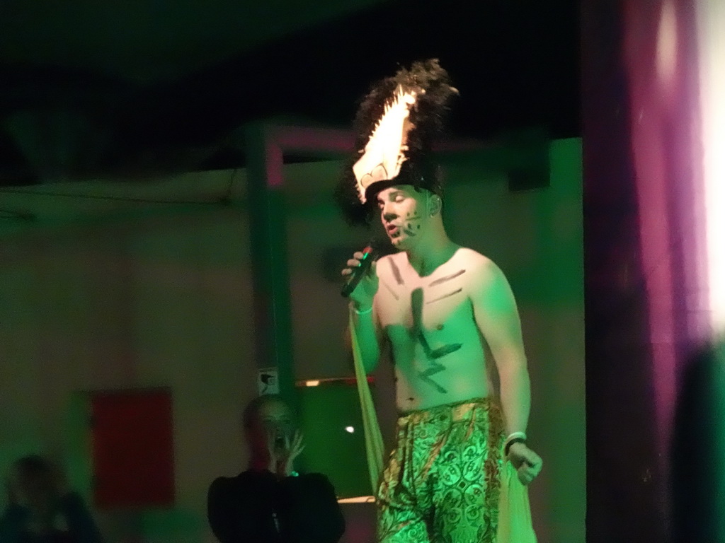 Singer at the Lion King show at the Entertainment Tent at the Blue Lagoon Resort