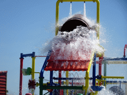 Bucket with water dropping at the Waterpark at the Blue Lagoon Resort