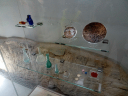 Vases, plates and other objects at the Casa Romana museum