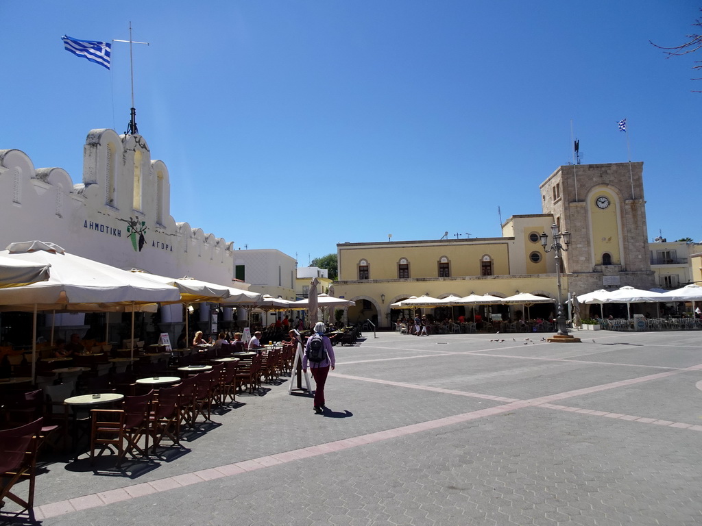 Eleftherias Square with the Kos Market Hall and the Hippokrates Library