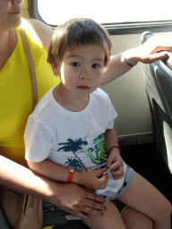 Miaomiao and Max in the bus from Kos Town to the Blue Lagoon Resort