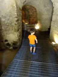Max in the hallway in the catacombs of the Roman Odeum