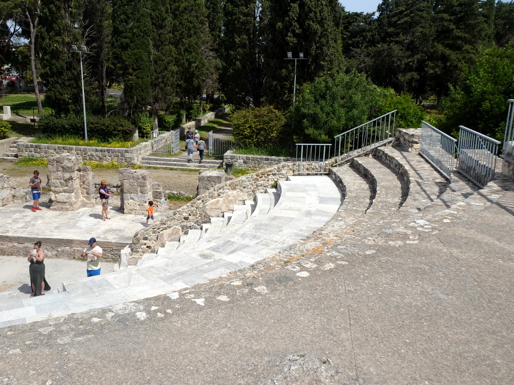 The east side of the Roman Odeum with Miaomiao and Max on the stage