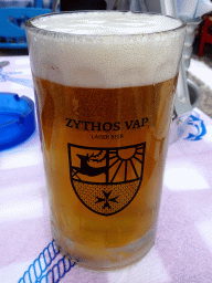 Zythos Vap beer at the Taverna Fish House restaurant