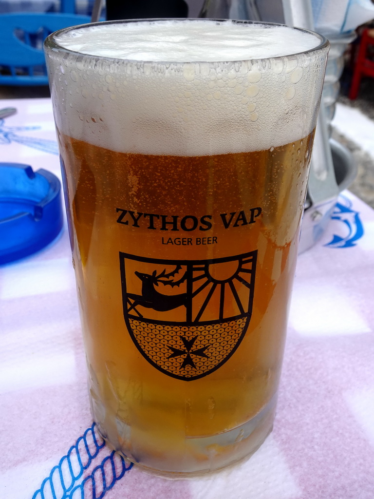 Zythos Vap beer at the Taverna Fish House restaurant