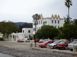 The Albergo Gelsomino Hotel at the Vasileos Georgiou V street, viewed from a pier at the northeast side of Kos Town