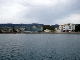 The Albergo Gelsomino Hotel and the Spiritual Home Metropolis Koans-Nisyros, viewed from a pier at the northeast side of Kos Town