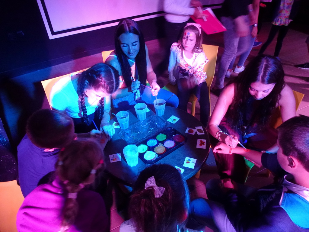 Hand painting at the Entertainment Tent at the Blue Lagoon Resort, by night