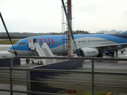 Our TUI airplane at Kos International Airport Hippocrates, viewed from the Departures Hall