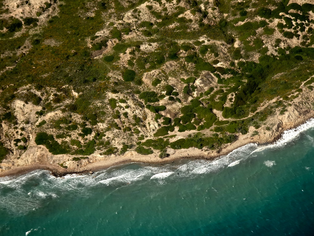 Beach at the southwest side of the island of Kos, viewed from the airplane to Eindhoven