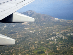 The southwest side of the island and Mount Dikeos, viewed from the airplane to Eindhoven